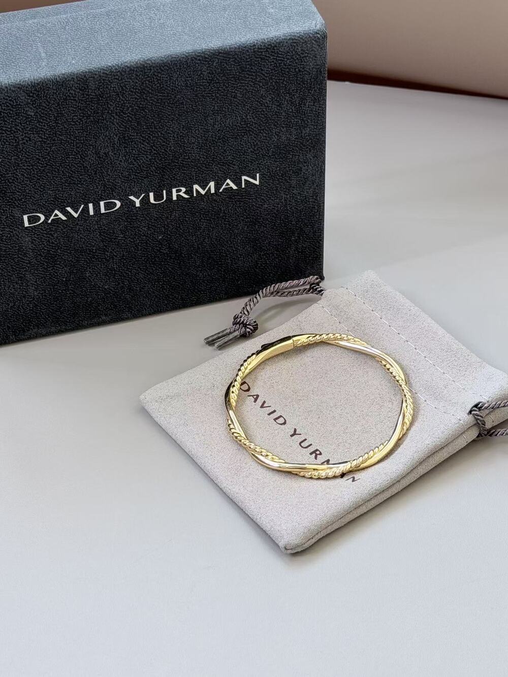 David Yurman Twist Two-Tone Bangle Bracelet